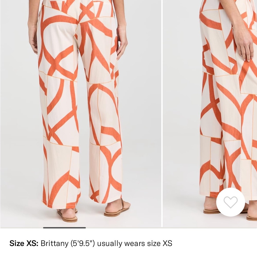 Chic Wide Leg Pants in Orange and White